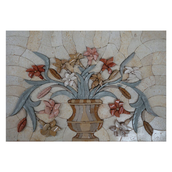 Autumn Flowers Marble Stone Mosaic Art