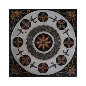 Glazed Polished Flowerly Ornamented Marble Stone Mosaic Art