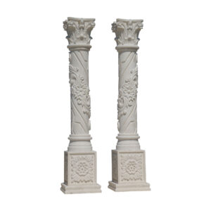Glazed polished White Limestone Column