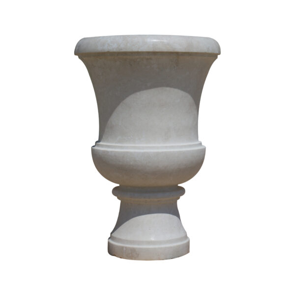 Glazed polished White Limestone Urn urns, planters, vases