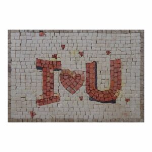 I Love U Expressive Letters Marble Stone Mosaic Art