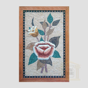 Two Flowers Marble Stone Mosaic Art