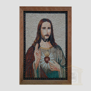 Jesus Christ Sacred Heart Marble Stone Mosaic Art