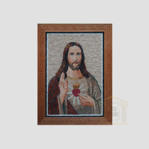 Jesus Christ Sacred Heart Marble Stone Mosaic Art