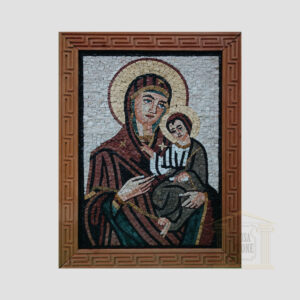 Virgin Mary with her son Jesus Marble Stone Mosaic Art