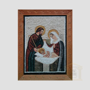 Joseph & Baby Jesus & Virgin Mary Marble Stone Mosaic Art