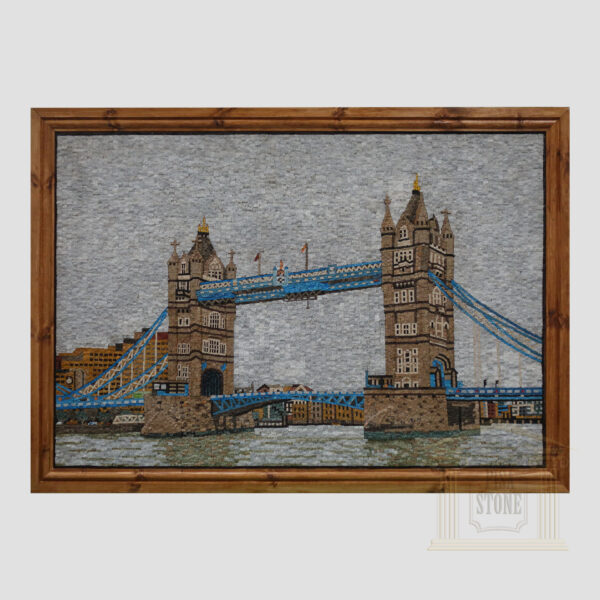 Blue London Tower Bridge Marble Stone Mosaic Art