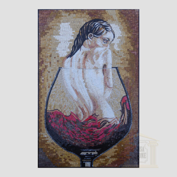 Drowning in wine Marble Stone Mosaic Art