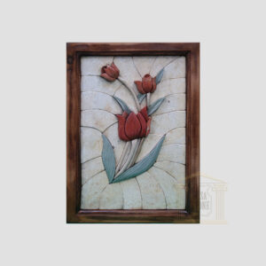 Right Classic 3D Rose Marble Stone Mosaic Art