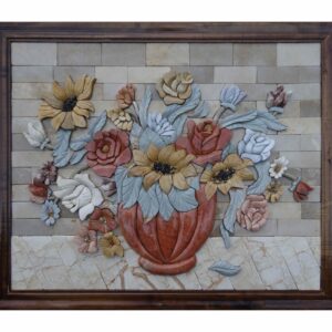 3D Wild roses vase Mosaic Art