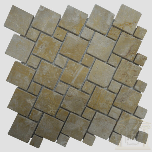 Crema Marfil Brushed Antique Limestone Mosaic Tiles