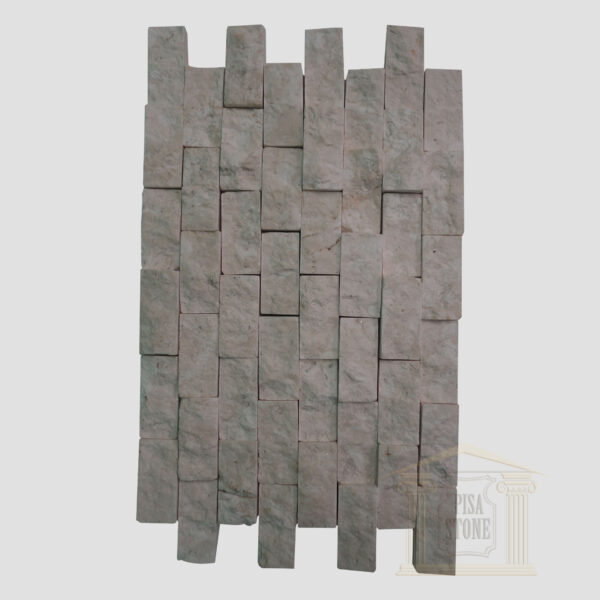 White Split Face limestone Mosaic wall tiles