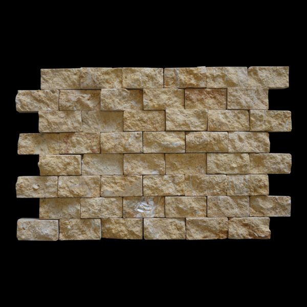 Dark Yellow Split Face limestone Mosaic wall tiles