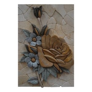 Multicoloured Flowers Bundle (Left) Marble Stone Mosaic Art