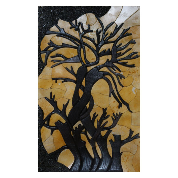 Night In The Forest Marble Stone Mosaic Art