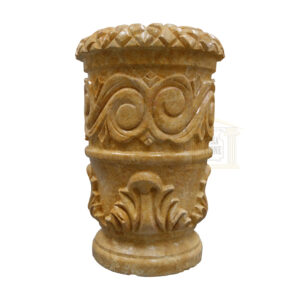 Matt Light Yellow Limestone Urn Garden Stone urns, planters, vases