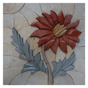 Romantic Velvet Flower Marble Stone Mosaic Art