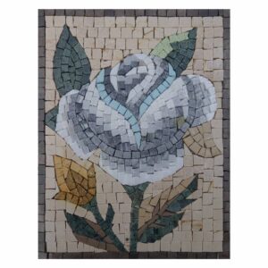 Romantic Multicoloured Classy Rose Marble Stone Mosaic Art