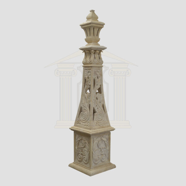Hand carved yellow limestone tower Garden