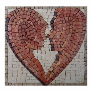 Two Lovers, One Heart Marble Stone Mosaic Art
