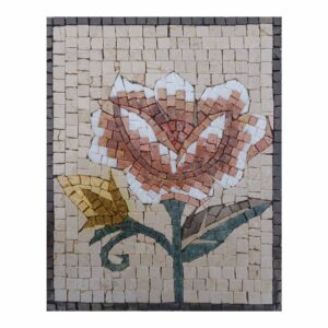 Traditional Multicoloured Bright Flower Marble Stone Mosaic Art