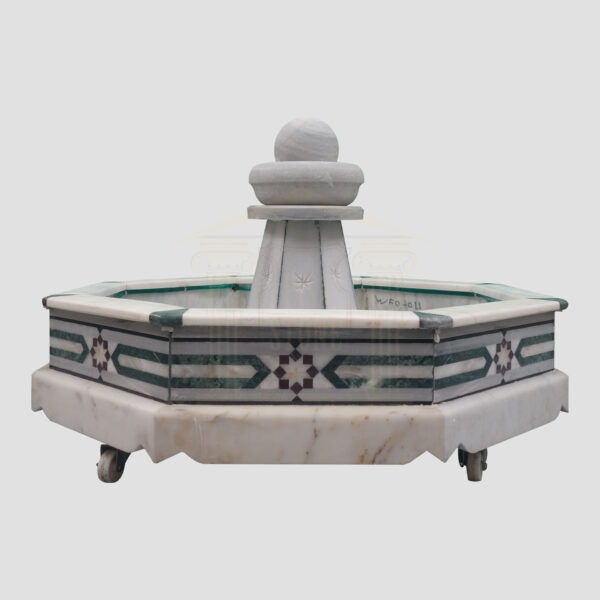 Octagonal Marble Fountain with Spinning Ball