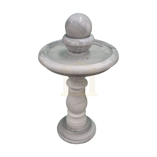 Thin Carrera White Marble Spinning Ball Fountain
