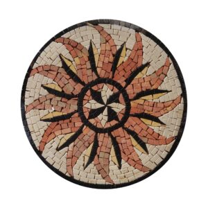 Circular Winged Board Marble Stone Mosaic Art