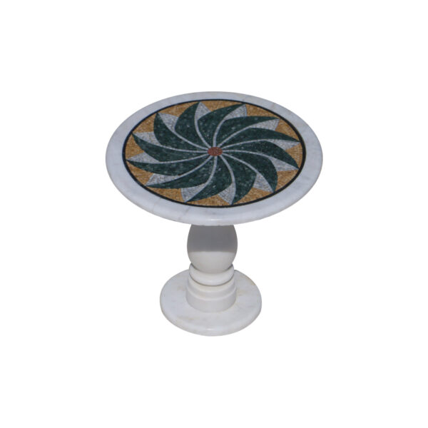 Winglike glazed polished marble mosaic circular table