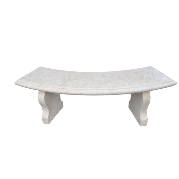 Light yellow stone Curved bench