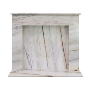 White Veined Marble Fireplace front