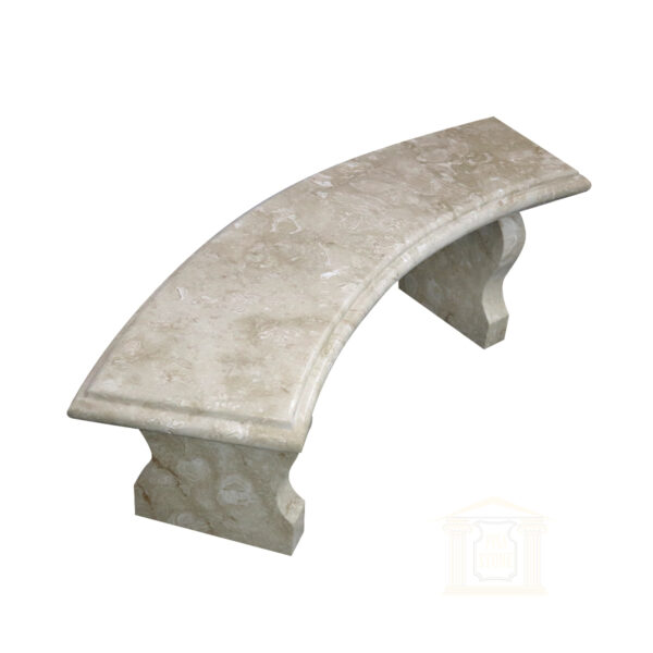 Crema Marfil Limestone Curved Bench-side